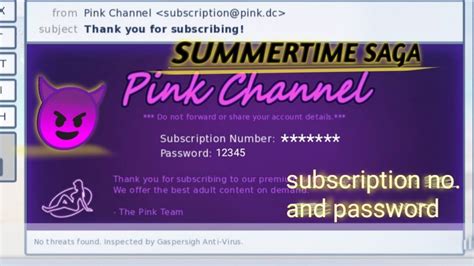 summertime saga pink chanel password|summertime saga password pc.